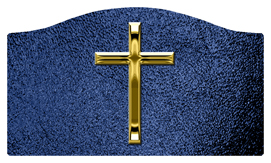 DASHELL-510-GD-SH-BL Gold Single Cross Shimmer Blue Background